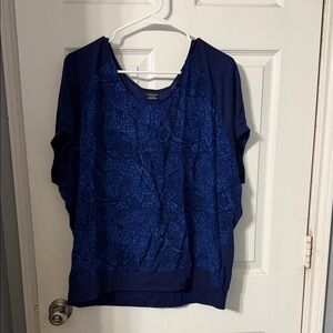 Faded Glory Navy Blue Short-Sleeve Printed Top